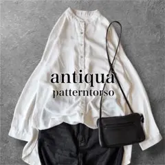 antiqua パターントルソ シャツ バックボタン シャツ バンドカラー F
