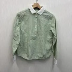 Munsingwear 長袖シャツ ストライプ グリーンのサムネイル