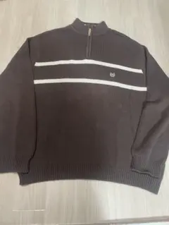 CHAPS ハーフジップセーター ダークブラウン