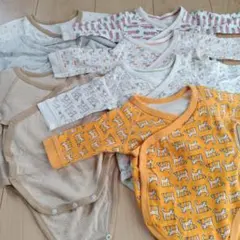 UNIQLO コットンロンパース 7枚セット 60cm 前開き ボタン 肌着