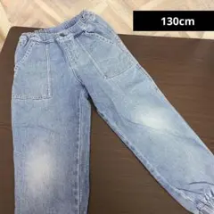 UNIQLO 130cm デニム ワイド キッズ 長ズボン オシャレ