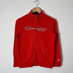 古着【Champion】90s 赤 ジップアップ トレーナー - メルカリ