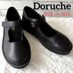 【極美品】Doruche ドルチェ 本革 コンフォートシューズ 24.5EEE黒