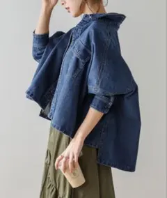 AMELY デニムワイドシャツ