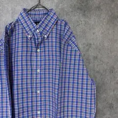 00s ラルフローレン　長袖　柄シャツ　チェックシャツ　綿　メンズ　S 古着