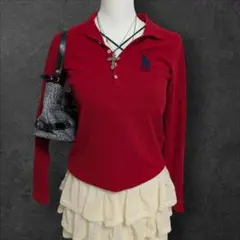 polo ラルフローレン ポロシャツ 長袖 ビックポニー　 y2k グランジ