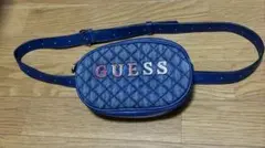 GUESS デニム キルティング ウエストバッグ