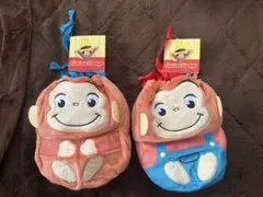 激かわ 大人気 キャラクター おさるのジョージ ぬいぐるみ巾着 ポーチ2点セット