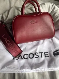 LACOSTE 赤 ハンドバッグ ショルダーバッグ
