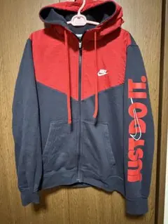 Nike フルジップパーカー Mサイズ レッド/グレー 165-175