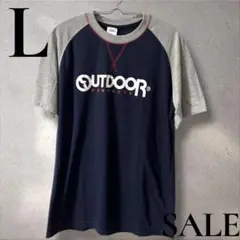 「即日発送」L OUTDOOR ラグラン半袖Tシャツ ネイビー/グレーのサムネイル