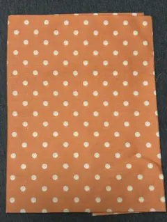 オレンジ ドット柄　綿生地　110x50cm