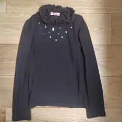 【美品】ファミリア　familiar 長袖カットソー　ビジュー　襟フリル　140