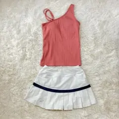 BabolatバボラPURE SKORT テニススコート　プリーツ　白　ネイビーのサムネイル