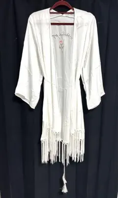 gelato pique フリンジ 刺繍 ロングカーディガン ルームウェア