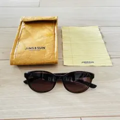【美品】JINS & SUN ブラウンオーバルサングラス