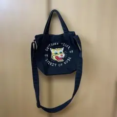オニツカタイガー　ミニトートバッグ　ブラック