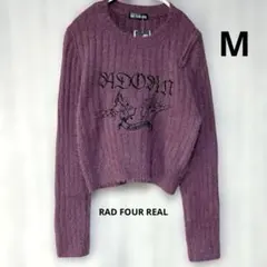 【新品 M】RAD FOUR REAL サブカル 肩ジップ 刺繍　ニット
