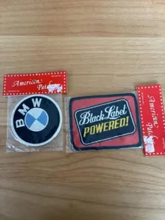 【新品】BMW & Black Label ロゴ ワッペン 2枚セット