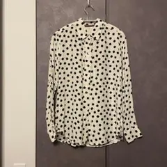 水玉模様 長袖シャツ JP 7