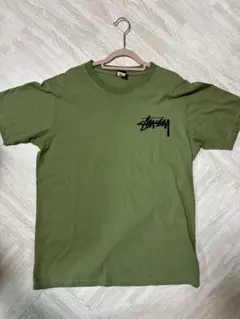 Stussy オリーブ Tシャツ バックプリント　Mサイズ