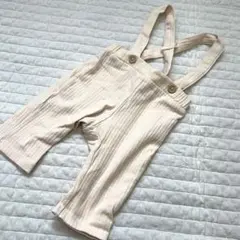 petit main サスペンダー付き リブパンツ アイボリー