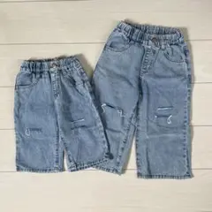 LittleWeekend ダメージデニム　80cm,100cmセット