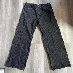 AZUL BY MOUSSY 総柄デニムパンツ L ブラック