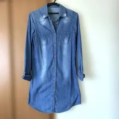 HERE'S AVENUE ロングデニムシャツ 長袖 Sサイズのサムネイル