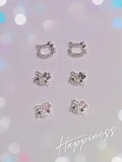 ハローキティ ラインストーンネイルパーツ 6個セット
