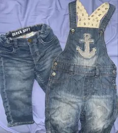 H&M デニムオーバーオールとパンツセット