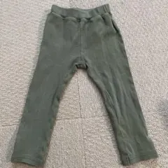 ワッフル素材 レギンス カーキ 90cm