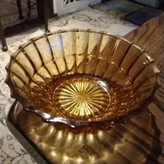 ★SALE★昭和食器★昭和ガラス★アンバー★あめ色★ビンテージ★ガラス細工★