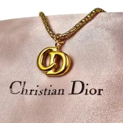 美品　オールド　ディオール　ゴールドネックレス　CDロゴ ツイストロングチェーン