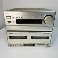 オンキョー ONKYO ESSAY ミニコンポ 現状品 レトロ 通電 リモコン