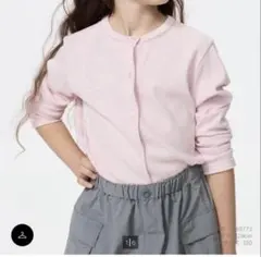 新品未使用　ユニクロ　ソフトリブカーディガン　160 ピンク　タグ付き