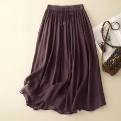 着心地いい 無地 Aライン ロングスカート ゆったり 薄手 夏にぴったり
