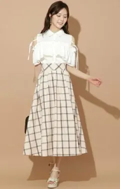 早い者勝ち！美品 Grace continental シアーチェックワンピース - メルカリ
