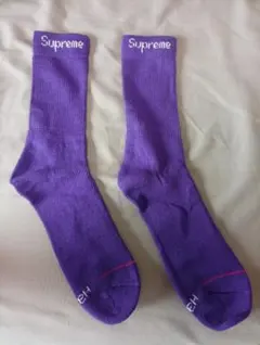 Supreme Hanes クルーソックス パープル 1足2枚