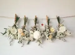 大　ホワイト系ドライフラワースワッグガーランド　花束ガーランド