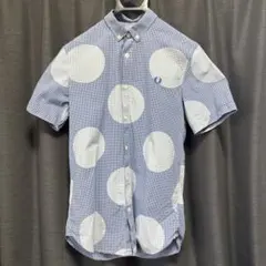 FRED PERRY ドット柄 半袖シャツ ブルー XSのサムネイル