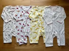 長袖前開きロンパース 70-80cm 4点セット