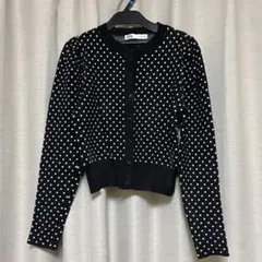 ZARA ドット柄カーディガン パフスリーブ L