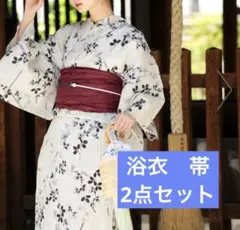 ☆新品 浴衣と帯2点セット utatane 水色の市松に菖蒲 萩 撫子 - メルカリ