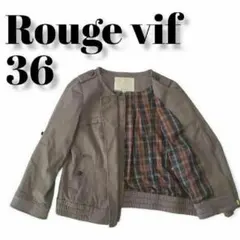 ルージュヴィフ　ノーカラージャケット　36　カーキ　レディース服　アバハウスのサムネイル