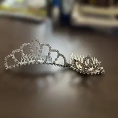 シルバー花モチーフティアラ⭐︎2点セット