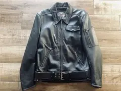 【美品】 背中レア刺繍 ハーレー ダビッドソン 純正 本革 レザー ライダース