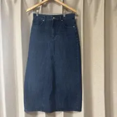UNIQLO デニムロングタイトスカート インディゴブルー