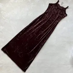 【美品】HANA ベロアロングキャミワンピース USA製 Sサイズ