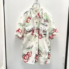 TROPICAL アロハシャツ 金魚柄 半袖 ホワイト ピンク 0337-A - メルカリ